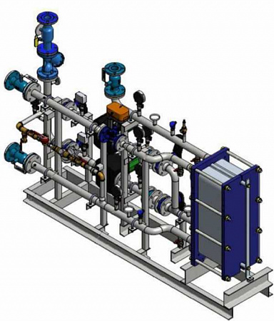 Модуль независимого присоединения системы отопления с ПТО и циркуляционной насосной группой М03-18-01
