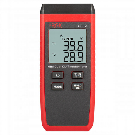 Термометр RGK CT-12 с зондом температуры воздуха TR-10A и поверхностным зондом TR-10S с поверкой
