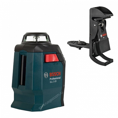 Лазерный нивелир Bosch GLL 2-20 с калибровкой + BM-3 + Кейс Лазерный нивелир Bosch GLL 2-20 с калибровкой + BM-3 + Кейс